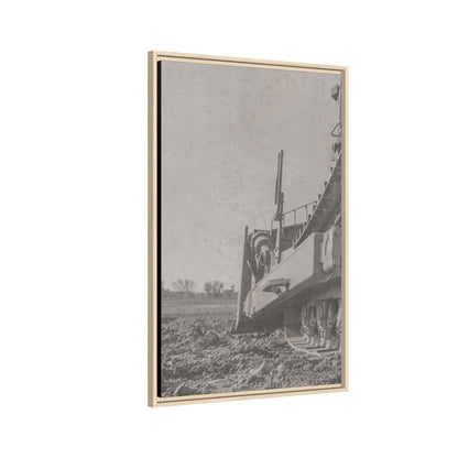 Epic D8 Dozer Triptych | Light Gray | Left Panel | Jondo | Matte Canvas Print (Framed)