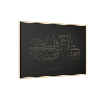 Vintage HOLT Tractor Patent Drawing Industrial Artwork | Framed Wall Art on Stretched Canvas