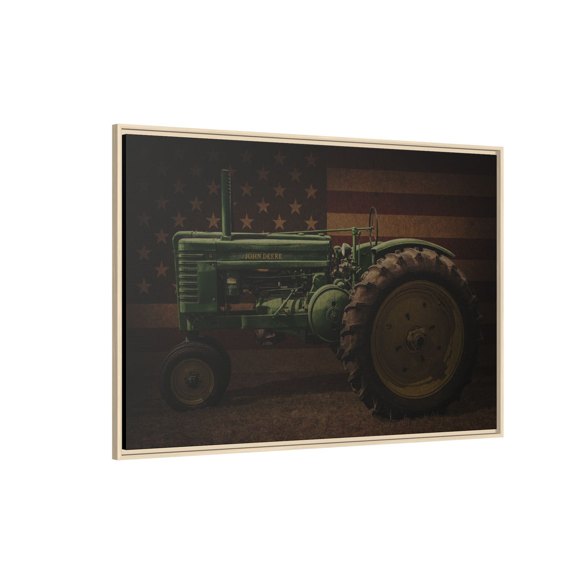 Patriotic John Deere Model G Tractor | Framed Wall Art on Stretched Canvas