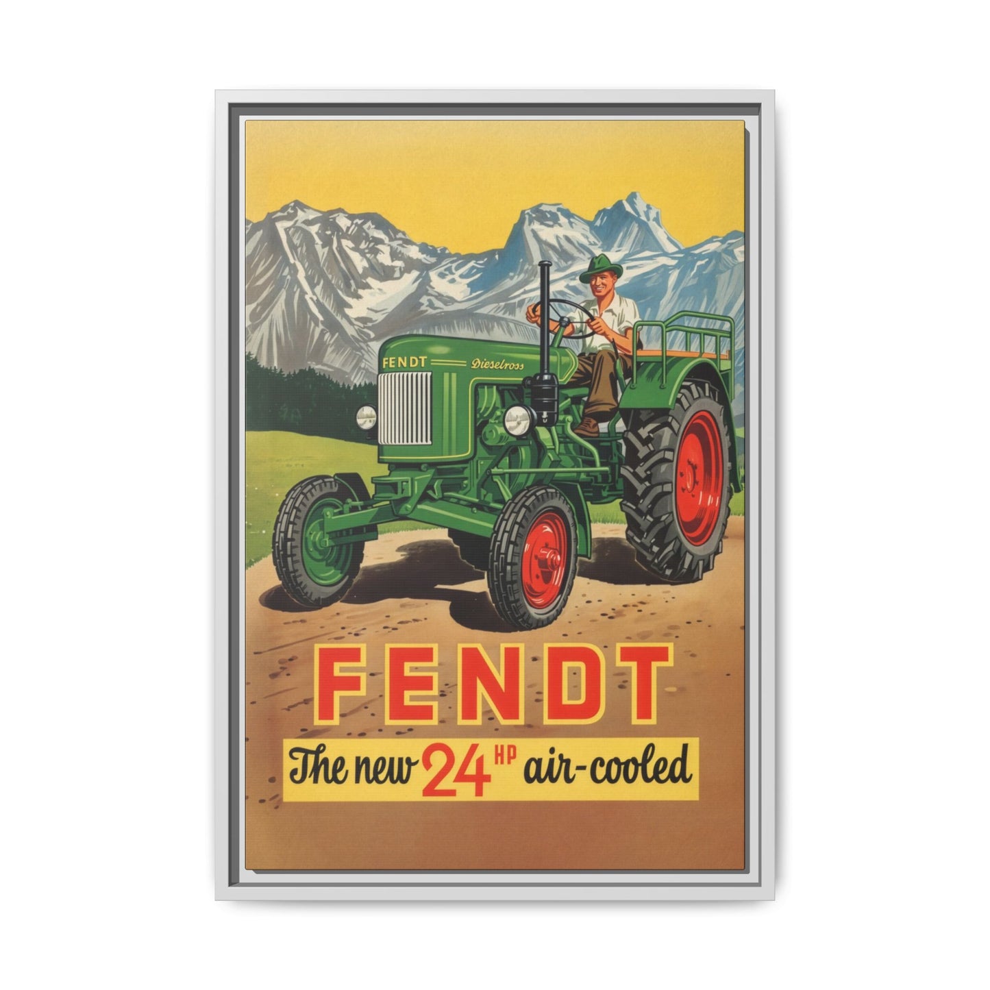 Vintage Fendt Air Cooled 24 Advertisement- Vintage Wall Art on Framed Canvas