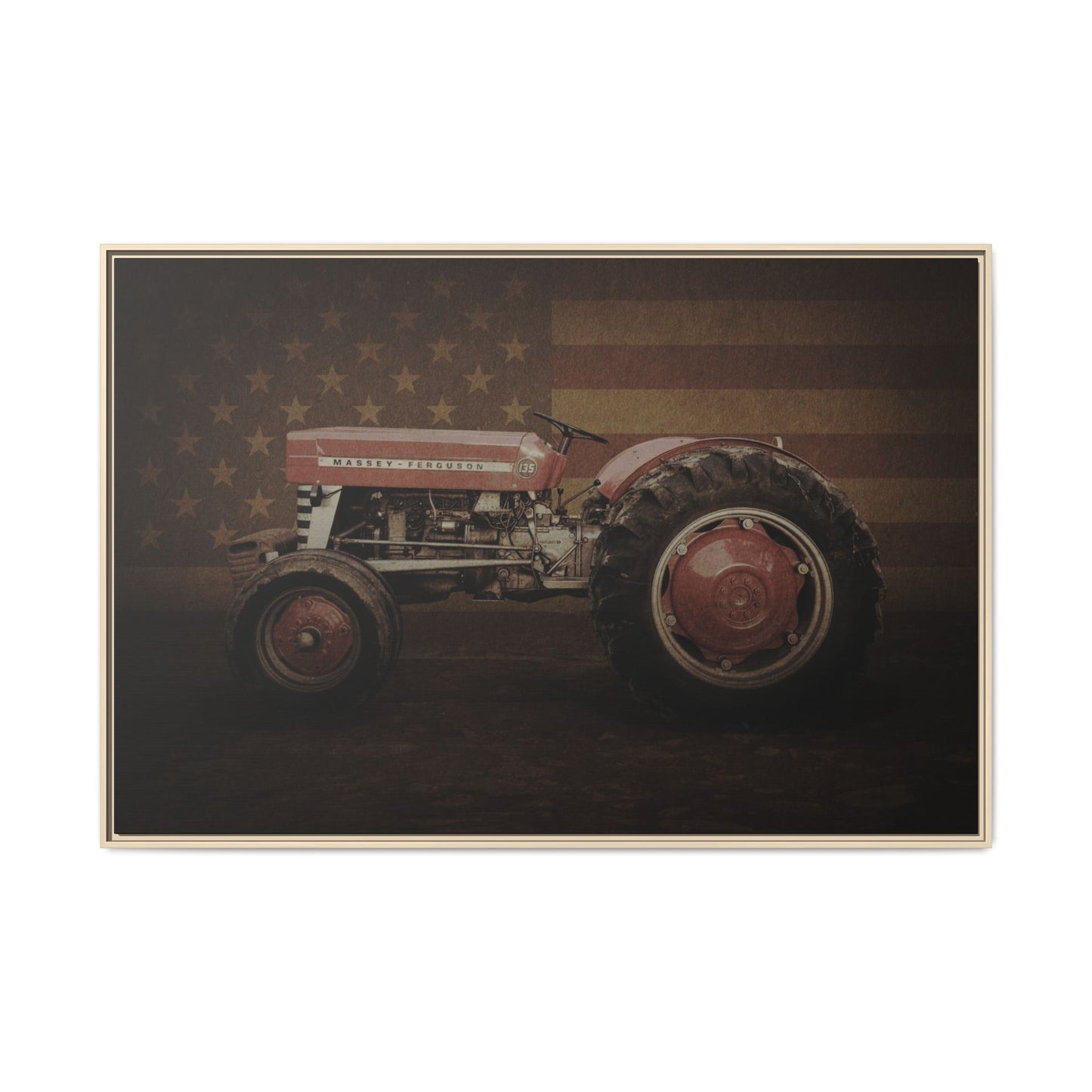 Patriotic Massey 135 | Framed Wall Art on Stretched Canvas
