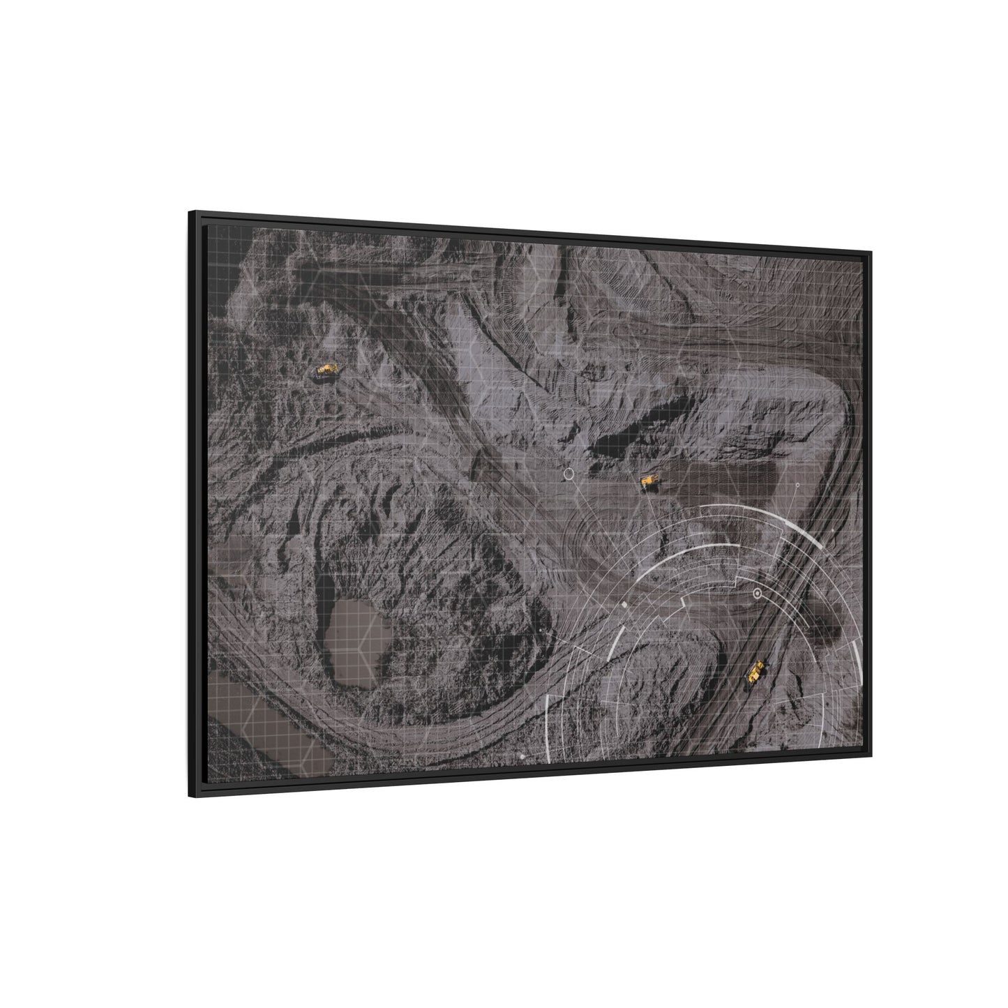 Drone Mining Construction Site - Photo Art Framed on Stretched Canvas