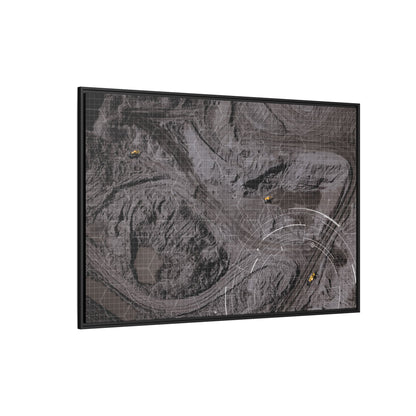 Drone Mining Construction Site - Photo Art Framed on Stretched Canvas