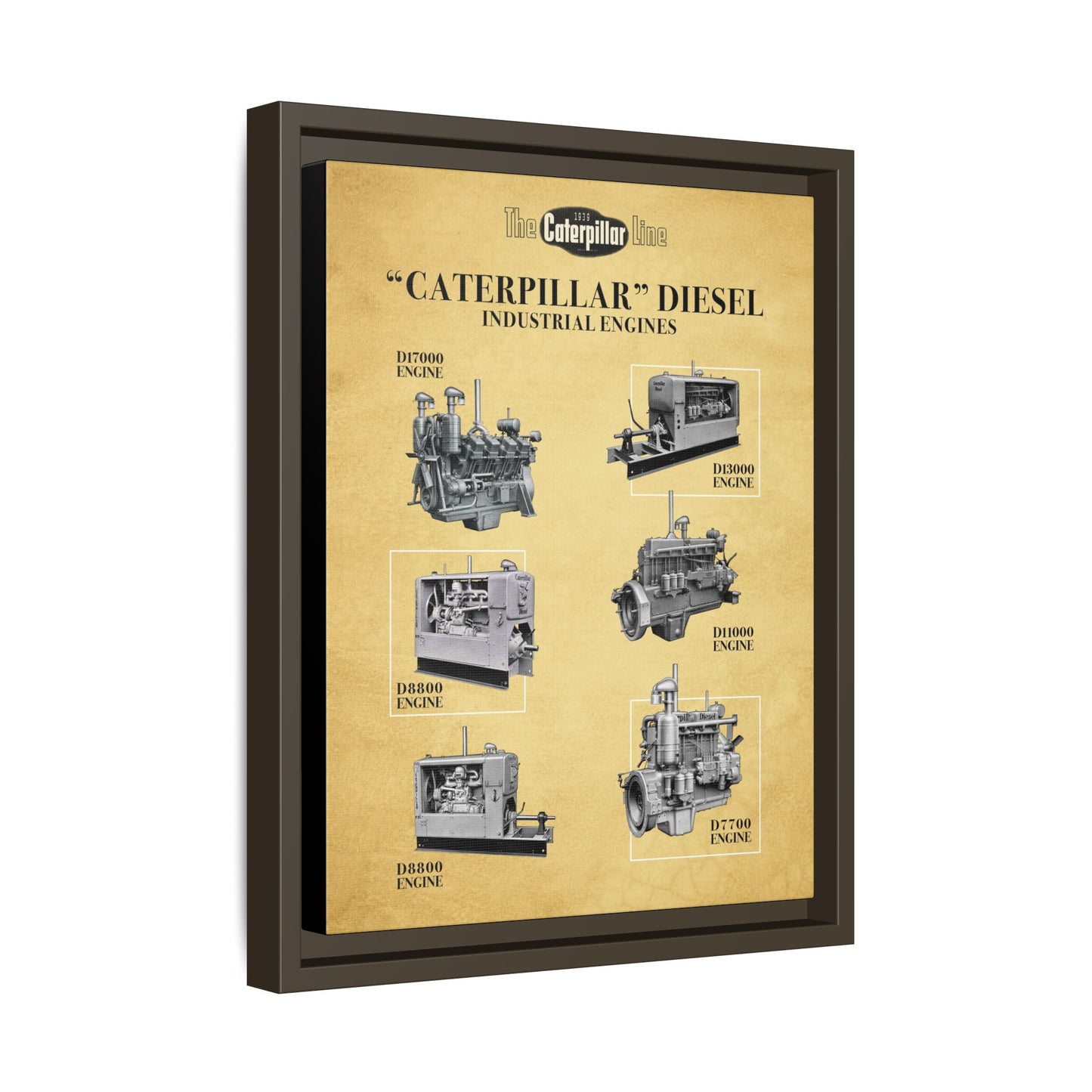 Diesel Power Engine Line Vintage Advertisement | Framed Wall Art on Canvas