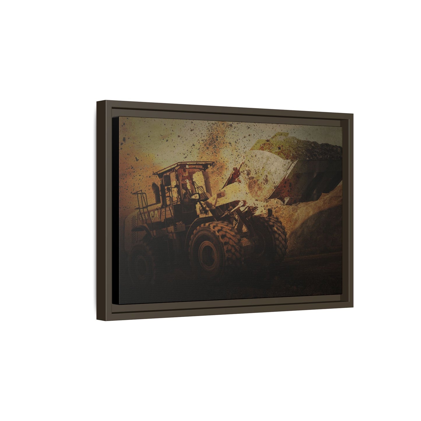 960K Dramatic Loader Action | Framed Wall Art on Stretched Canvas