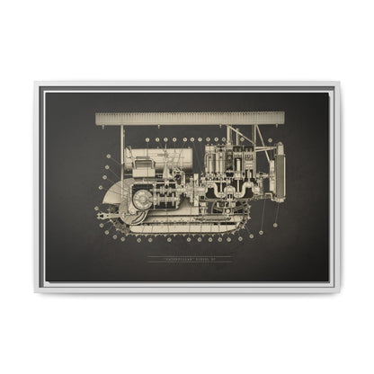 Vintage D7 Crawler Cutaway | Framed Wall Art on Matte Canvas
