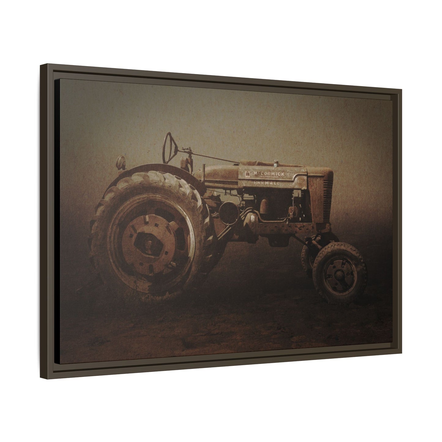 Weathered Vintage Farmall Tractor | Framed Wall Art on Stretched Canvas