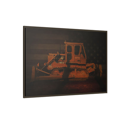 Patriotic D8H Classic Dozer | Framed Wall Art on Stretched Canvas