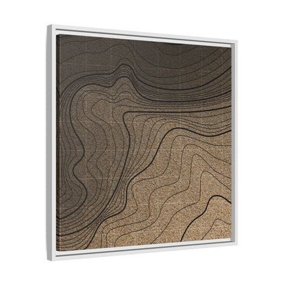 Topographic Lines Abstract Wall Art on Framed Canvas