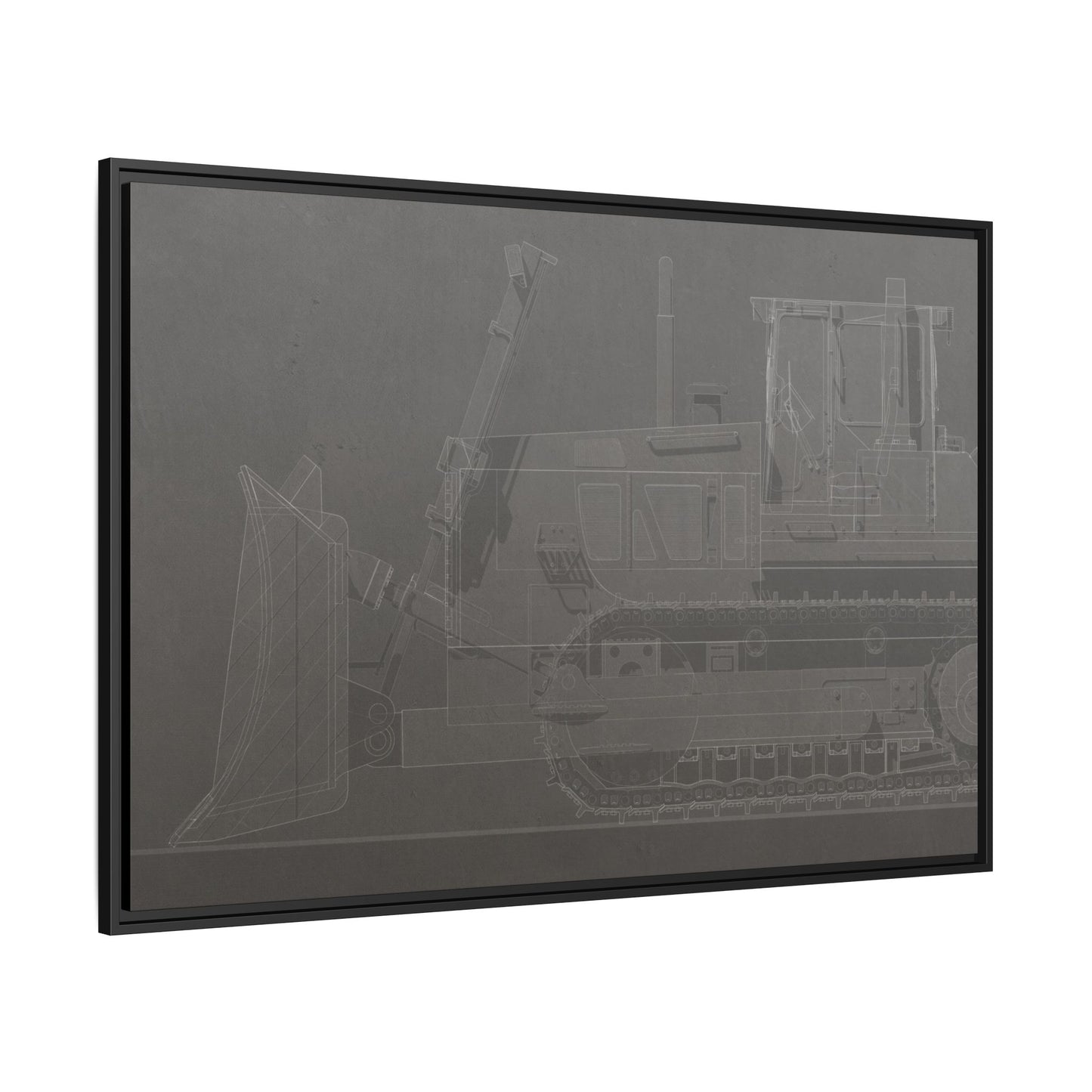 D2 Dozer Side View Technical Drawing | Framed Photo Wall Art on Canvas