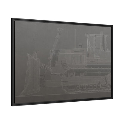 D2 Dozer Side View Technical Drawing | Framed Photo Wall Art on Canvas