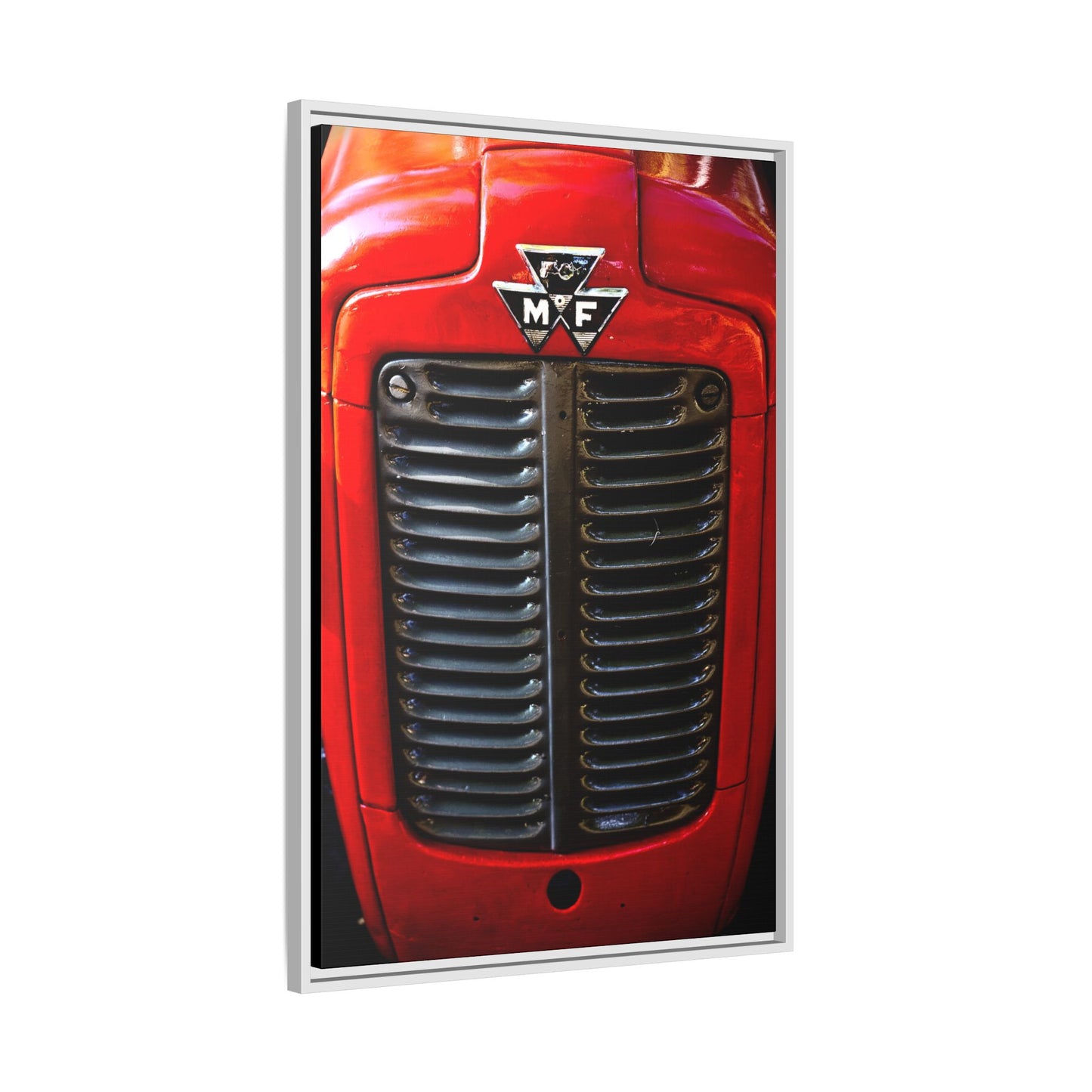 Vintage Massey Ferguson Tractor Grill Matte Canvas Framed | Farm Machinery Wall Art
