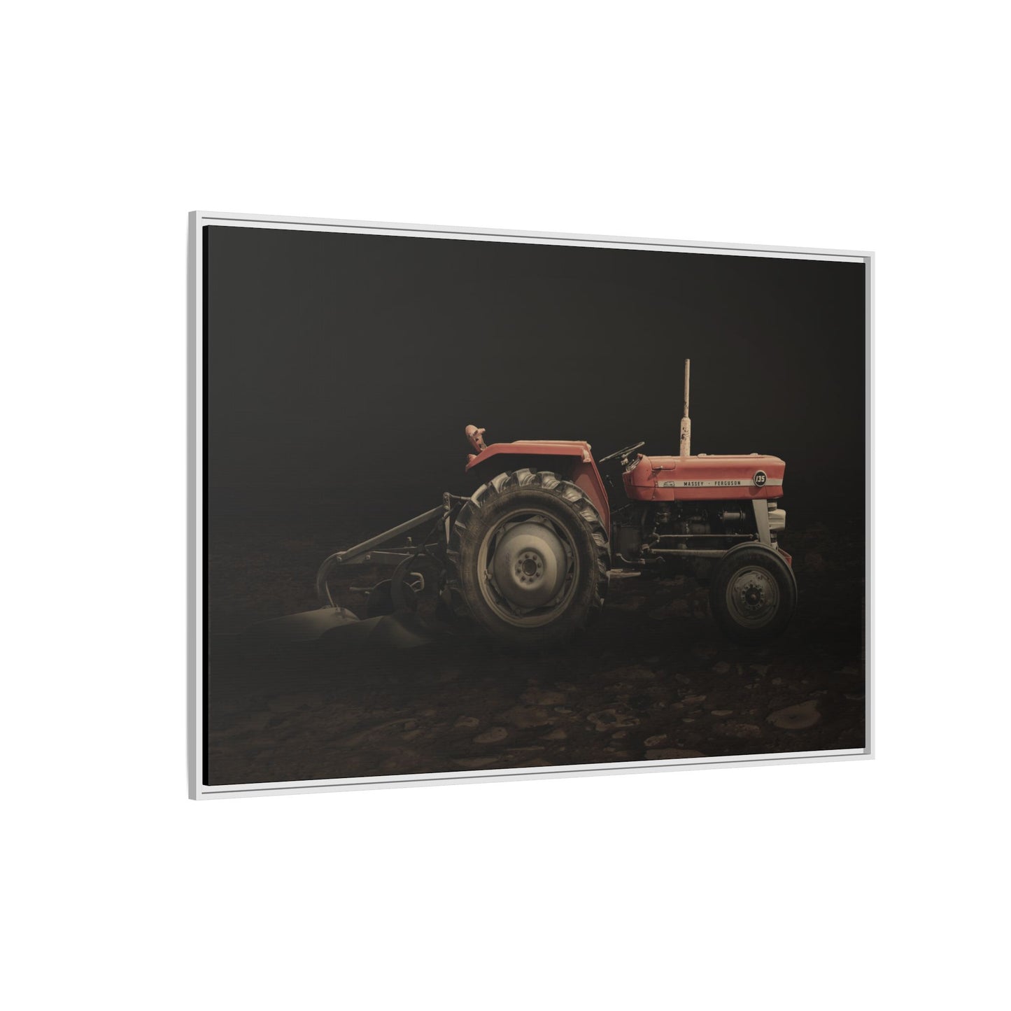 Vintage Massey 135 with Plow Photo Wall Art on Canvas