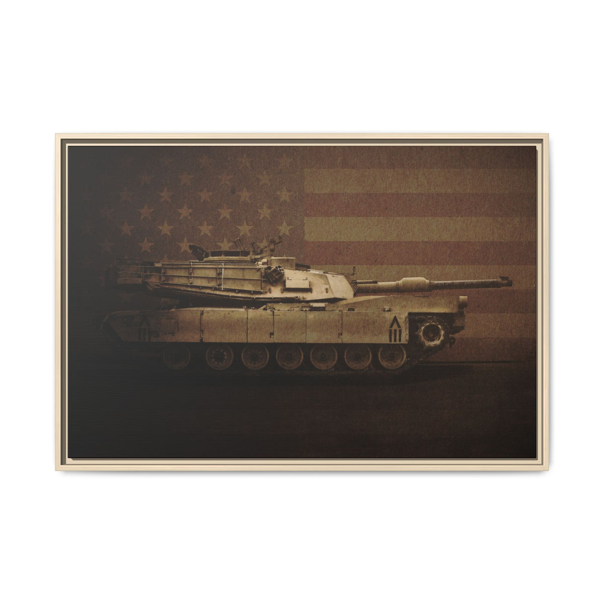 Patriotic Abrams M1 Tank | Framed Wall Art on Stretched Canvas
