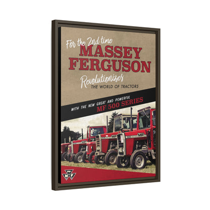 Massey Ferguson MF500 Revolution Vintage Advertisement  Framed Wall Art on Canvas | Vintage Farm Sign