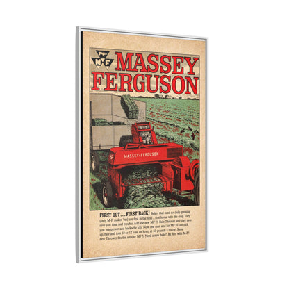 Massey Ferguson Tractor Poster Matte Canvas Framed | Vintage Farm Machinery Print