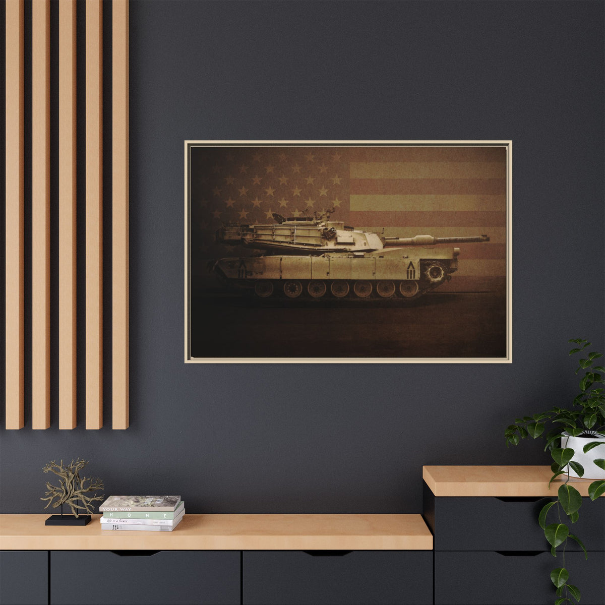 Abrams M1 Tank | Framed Wall Art on Stretched Canvas