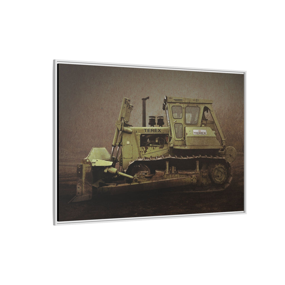 Classic Terex Dozer | Framed Wall Art on Stretched Canvas