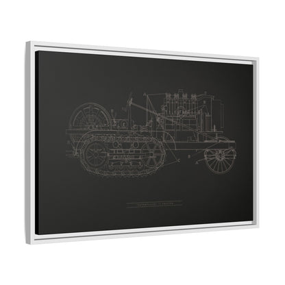 Vintage HOLT Tractor Patent Drawing Industrial Artwork | Framed Wall Art on Stretched Canvas