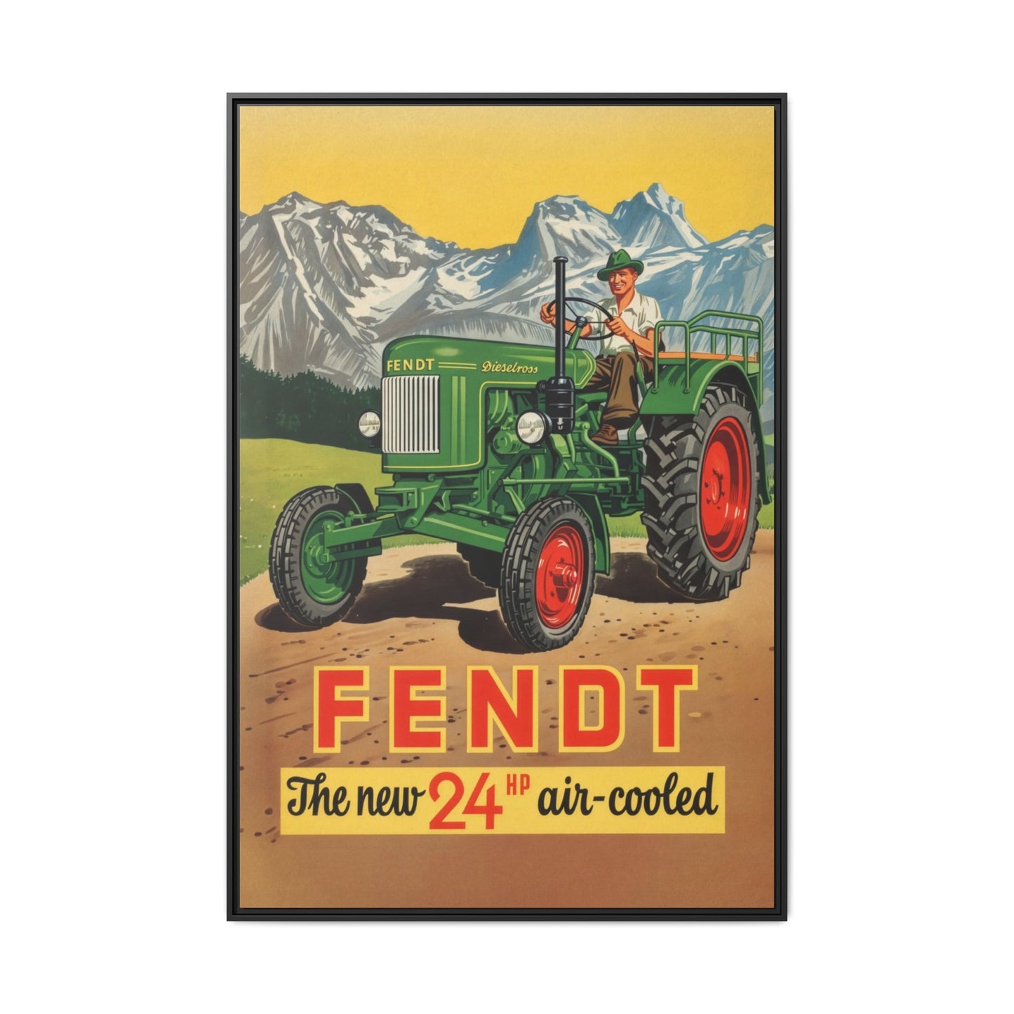Vintage Fendt Air Cooled 24 Advertisement- Vintage Wall Art on Framed Canvas
