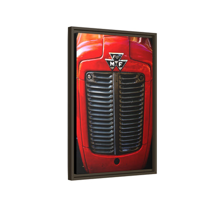 Vintage Massey Ferguson Tractor Grill Matte Canvas Framed | Farm Machinery Wall Art