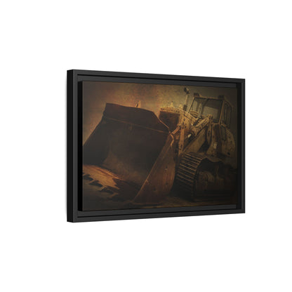 Classic 977K Dozer Action | Gold |  Framed Wall art on Stretched Canvas