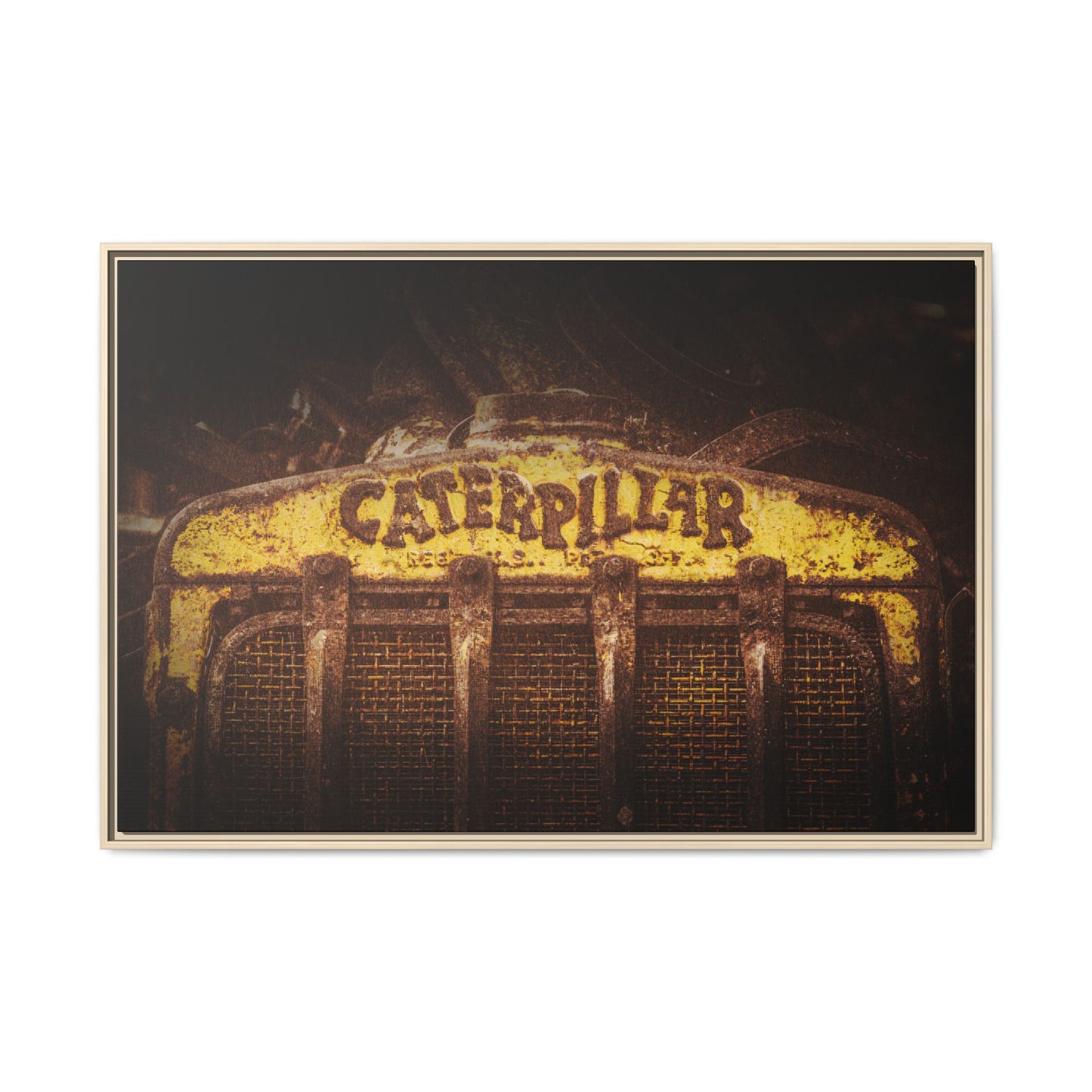 Weathered & Worn Vintage Crawler Grill | Framed Wall Art on Stretched Canvas