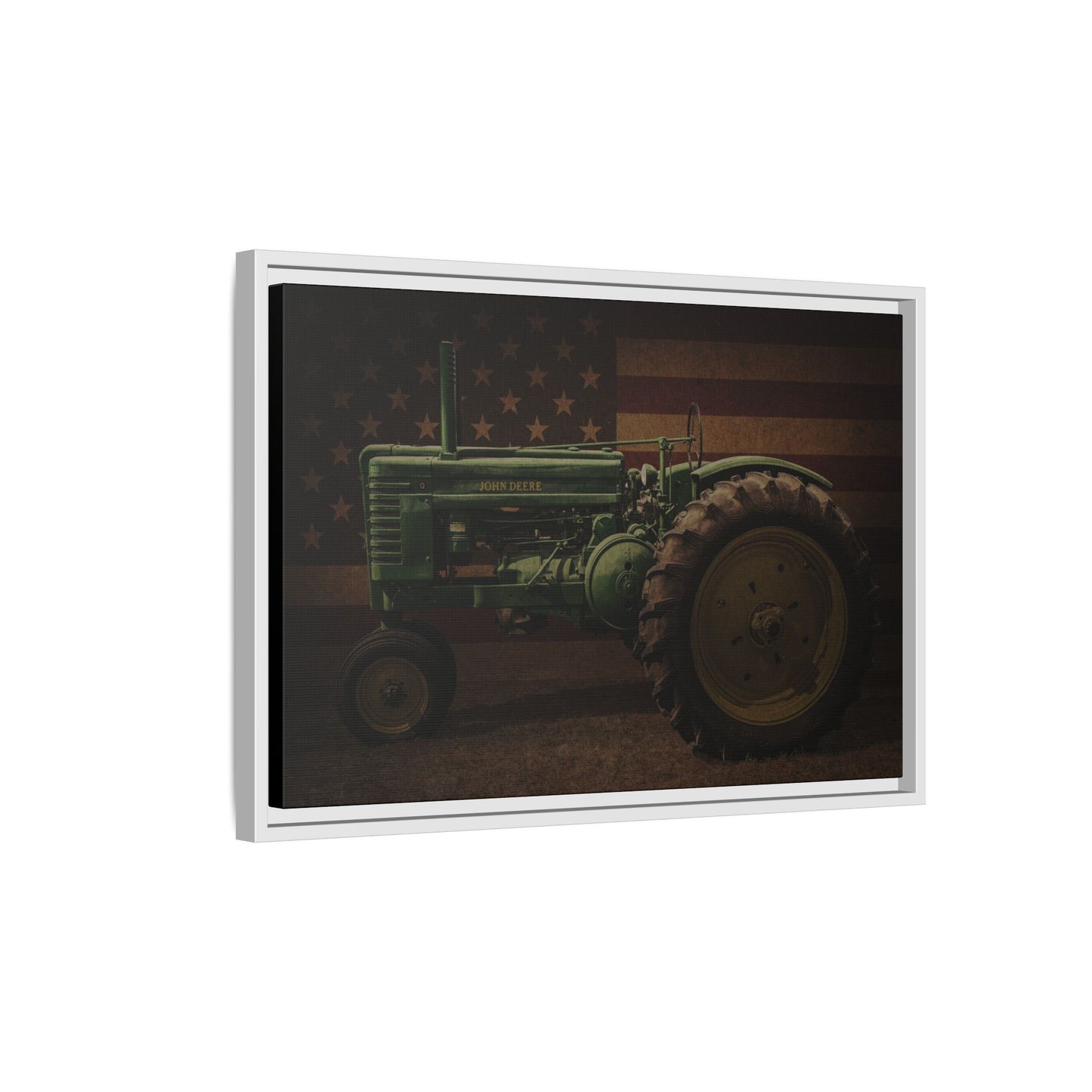 Patriotic John Deere Model G Tractor | Framed Wall Art on Stretched Canvas
