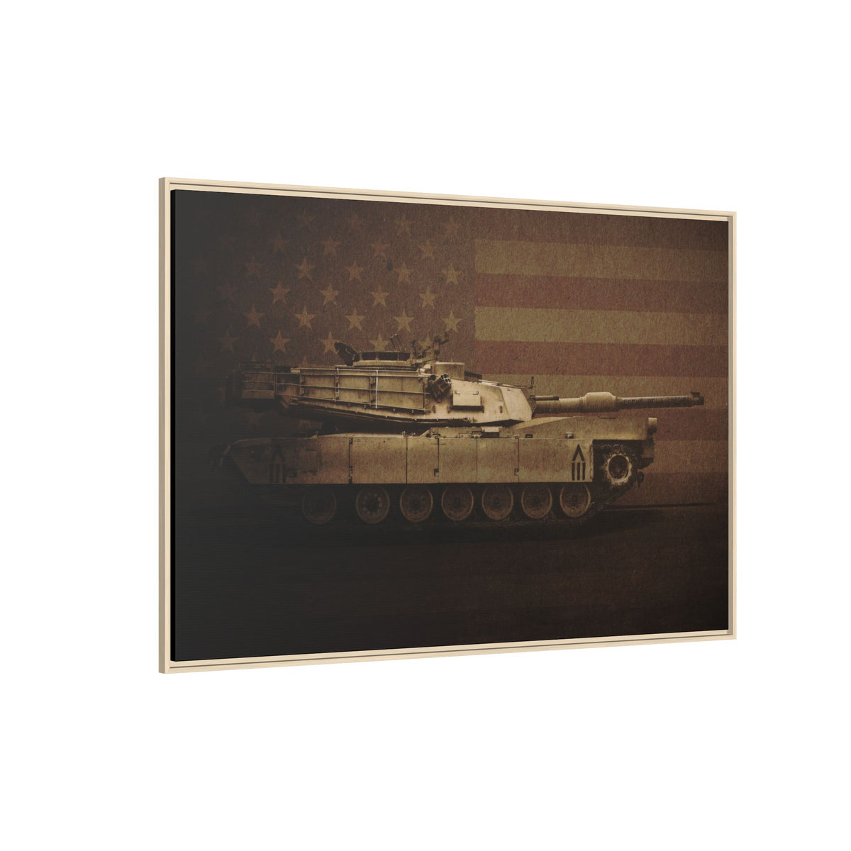 Patriotic Abrams M1 Tank | Framed Wall Art on Stretched Canvas