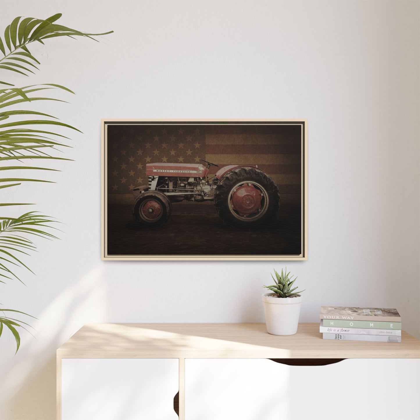 Patriotic Massey 135 | Framed Wall Art on Stretched Canvas
