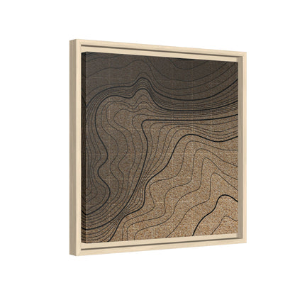 Topographic Lines Abstract Wall Art on Framed Canvas