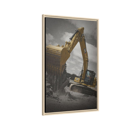 CAT 320 Excavator | Framed Wall Art on Stretched Canvas
