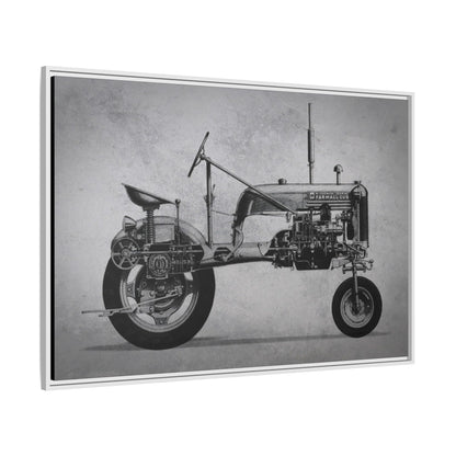 Vintage Farmall Pony Cutaway Drawing | Framed Wall Art on Canvas