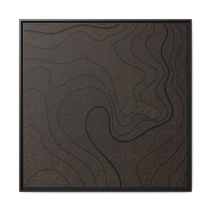 Abstract Topographic Tryptich - Left Panel - Matte Framed Canvas