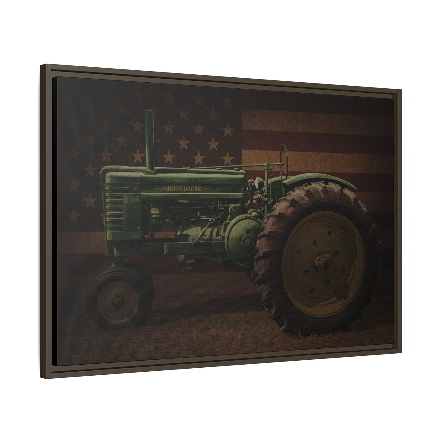 Patriotic John Deere Model G Tractor | Framed Wall Art on Stretched Canvas