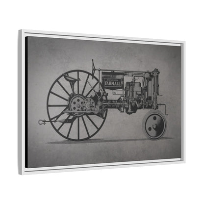 Vintage Farmall F-12 Mechanical Drawing | Light | Framed Wall Art on Canvas
