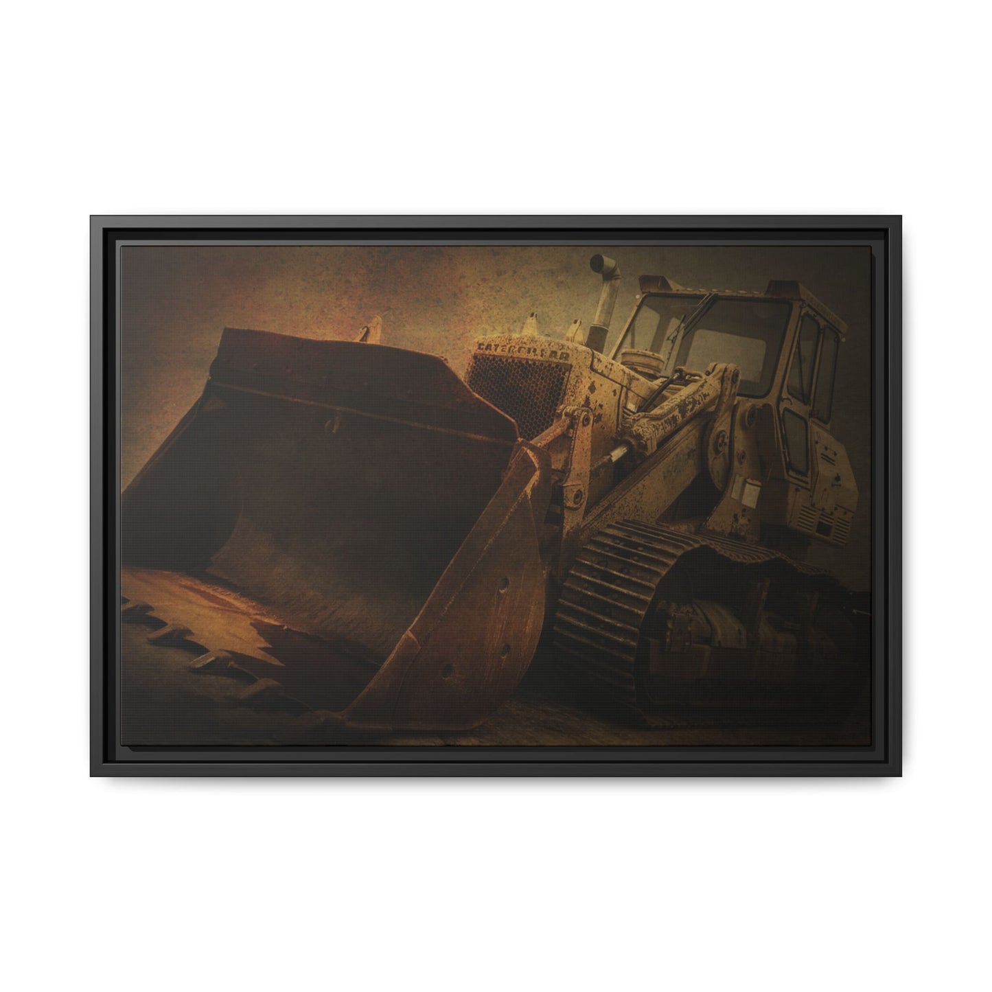Classic 977K Dozer Action | Gold |  Framed Wall art on Stretched Canvas
