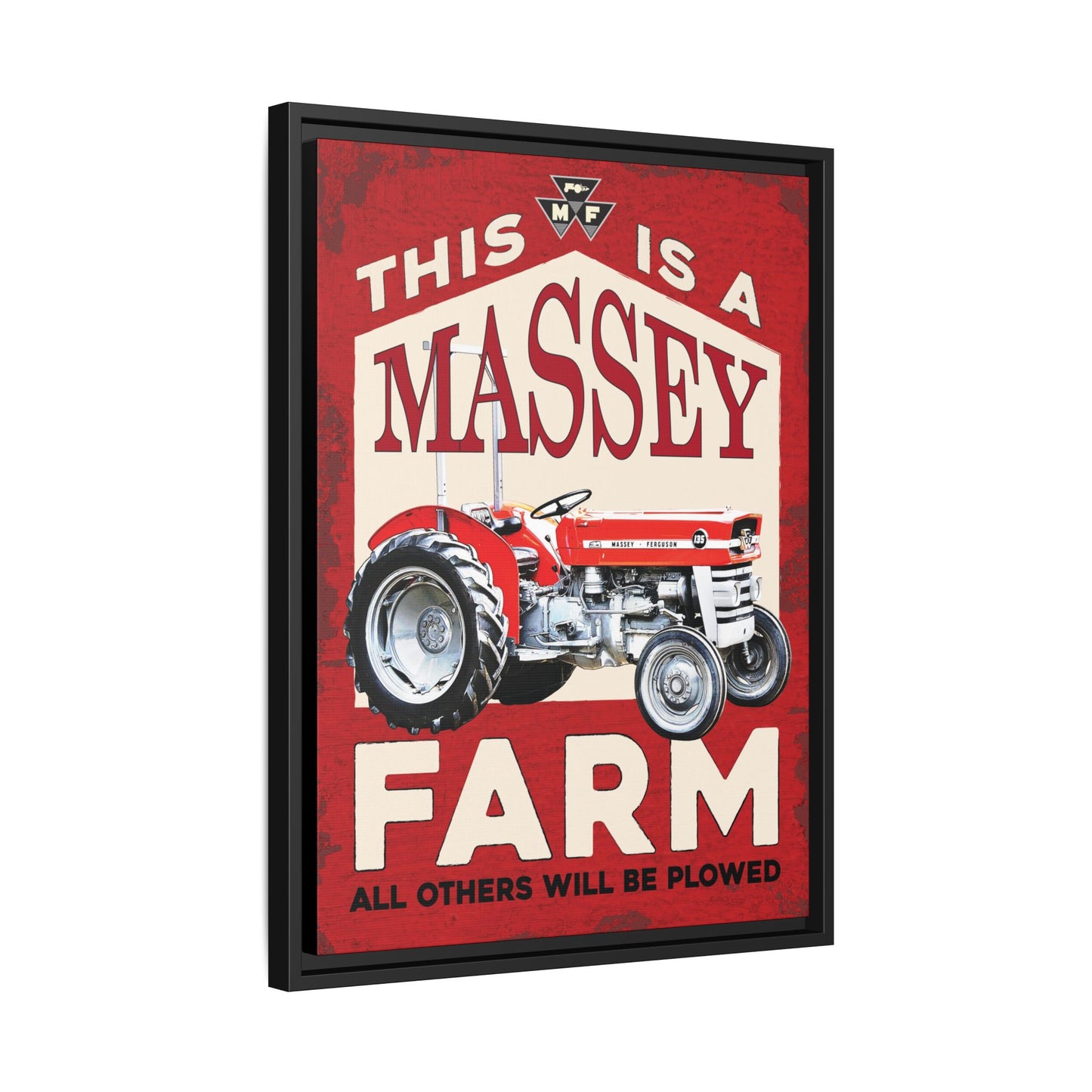 This is a Farm Vintage Advertisement Wall Art on Framed Canvas  | Vintage Dealership Sign