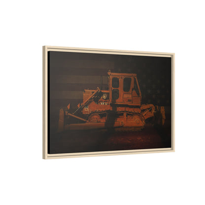 Patriotic D8H Classic Dozer | Framed Wall Art on Stretched Canvas