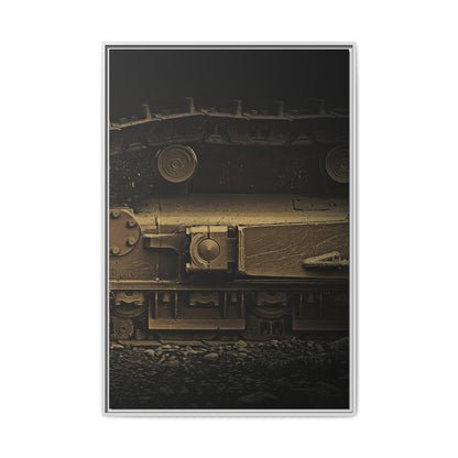 Epic Dozer Track Triptych Left | Matte Canvas Print (Framed)