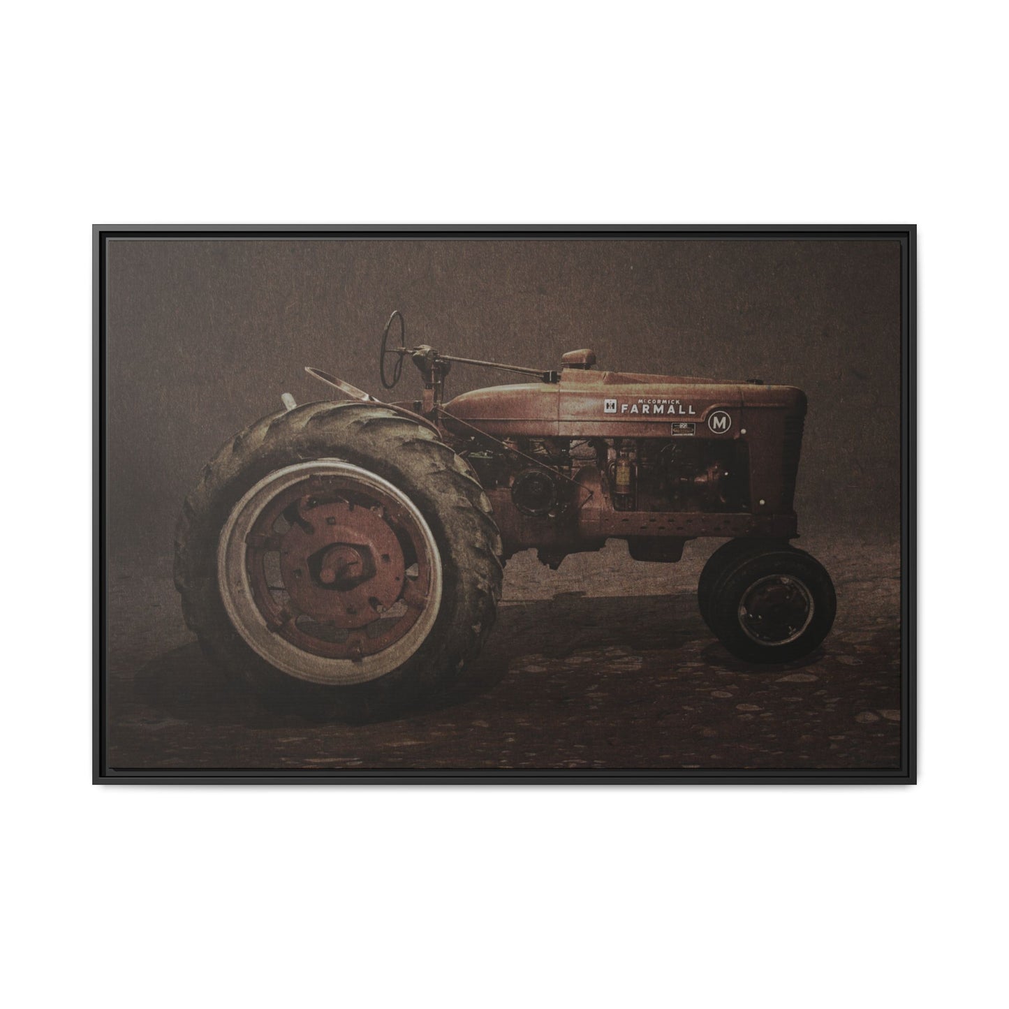 Vintage Farmall M Tractor | Framed Wall Art on Stretched Canvas