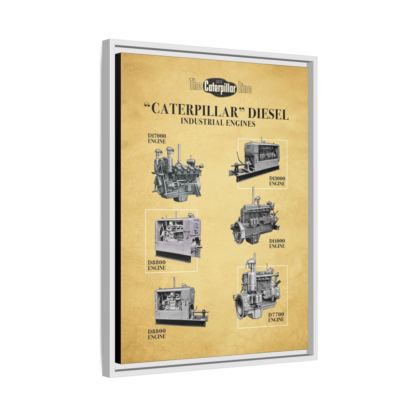 Diesel Power Engine Line Vintage Advertisement | Framed Wall Art on Canvas
