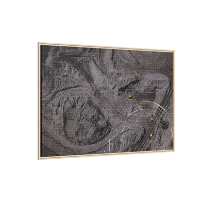 Drone Mining Construction Site - Photo Art Framed on Stretched Canvas