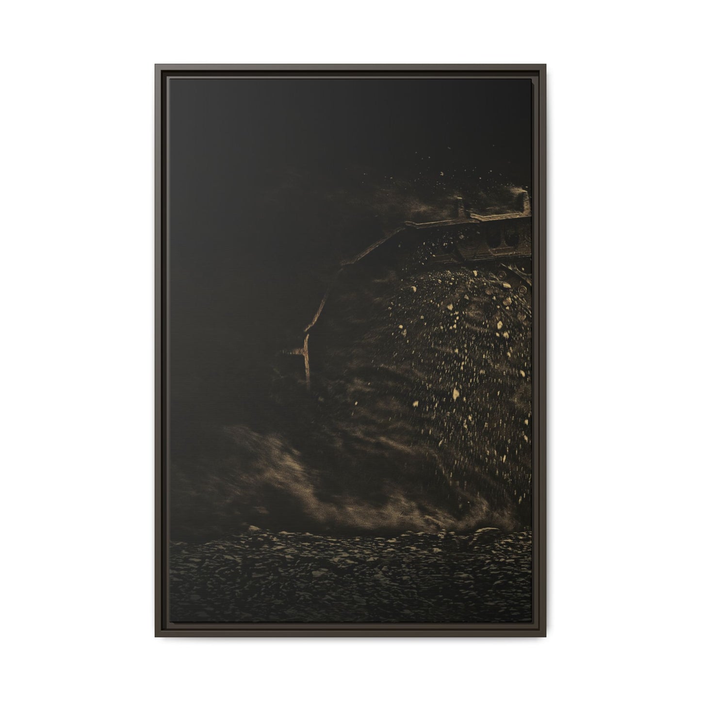 Epic Dozer Track Triptych Left | Matte Canvas Print (Framed)