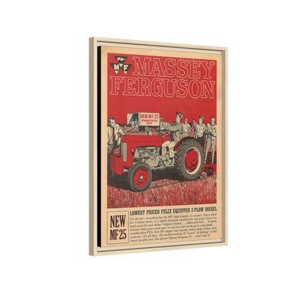 Massey 25 Demonstration Day Vintage Dealer Sign, Framed Wall Art on Canvas