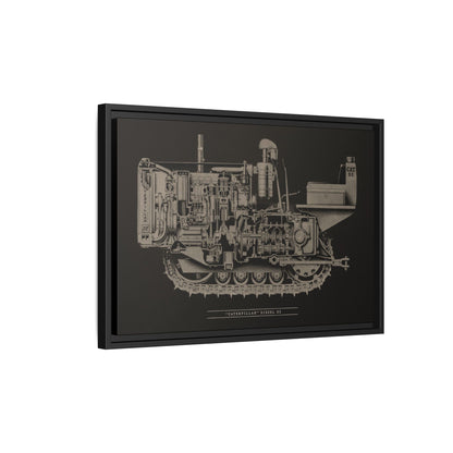 Vintage Caterpillar D2 Cutaway Drawing | Framed Wall Art on Stretched Canvas