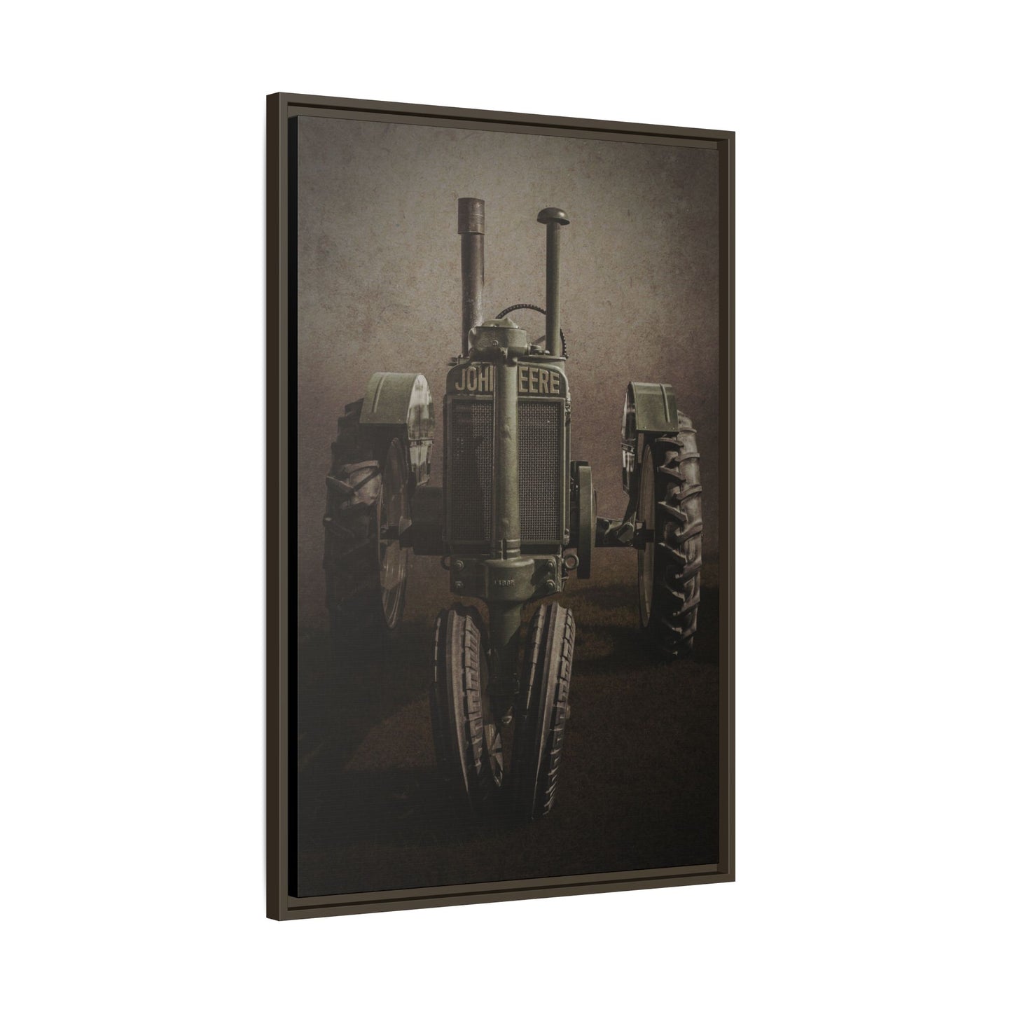 Vintage John Deere Model A Tractor Front View | Framed Wall Art on Stretched Canvas