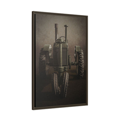 Vintage John Deere Model A Tractor Front View | Framed Wall Art on Stretched Canvas