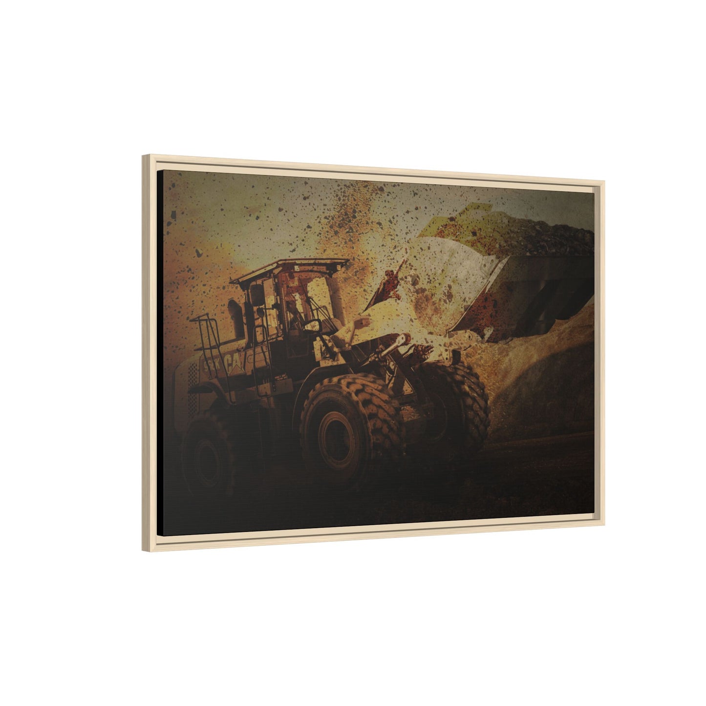960K Dramatic Loader Action | Framed Wall Art on Stretched Canvas