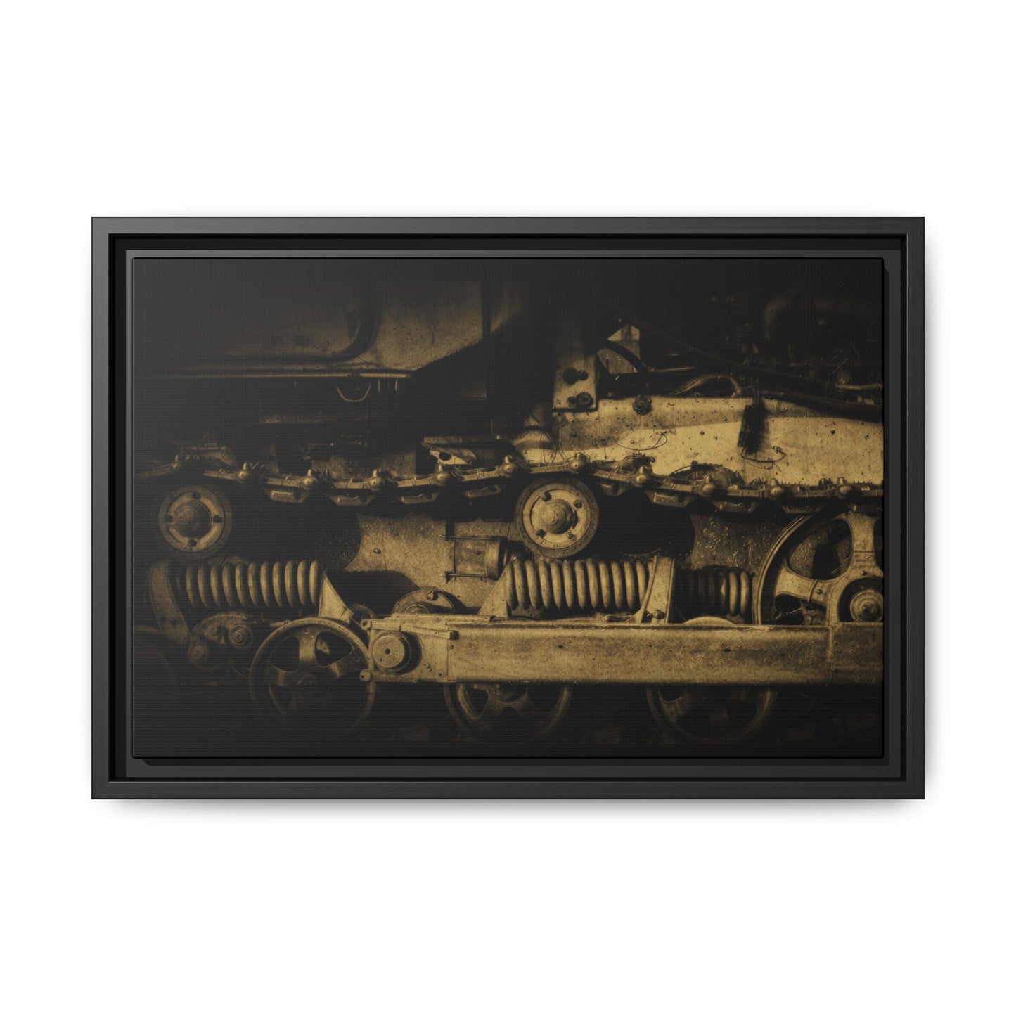Dramatic Crawler Tracks | Framed Wall Art on Stretched Canvas